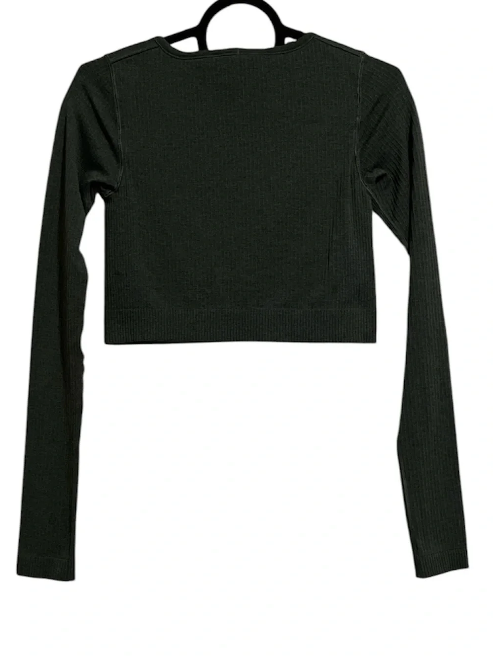 Lululemon Ebb to Street Long Sleeve Cropped Ribbed Shirt in Smoked Spruce Size 6